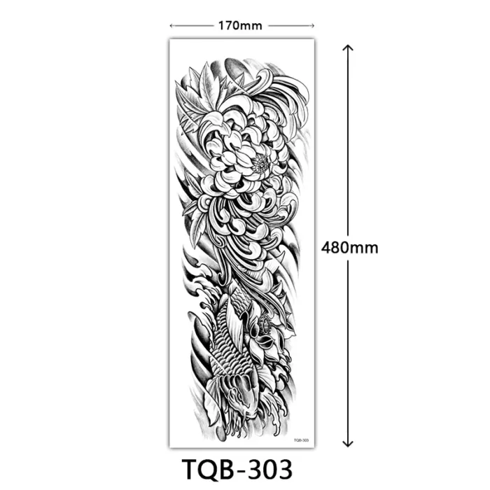 Body Art Full Fake Tatoo Tiger Wolf Flowers Rose Large Arm Tattoo Sticker Full Sleeve Waterproof Semi Permanent Tattoo Women Man - Image 7