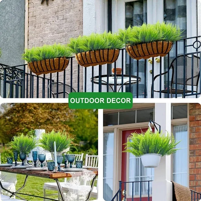 Fake Plastic Plants Decorations With 7 Branchs UV Resistant For Outdoor Home Kitchen Decor Garden Decoration Artificial Plants - Image 4