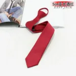 5cm Pre-tied Neck Tie Mens Skinny Zipper Ties Red Black Blue Solid Color Slim Narrow Bridegroom Party Dress Necktie Student Girl - Image 11