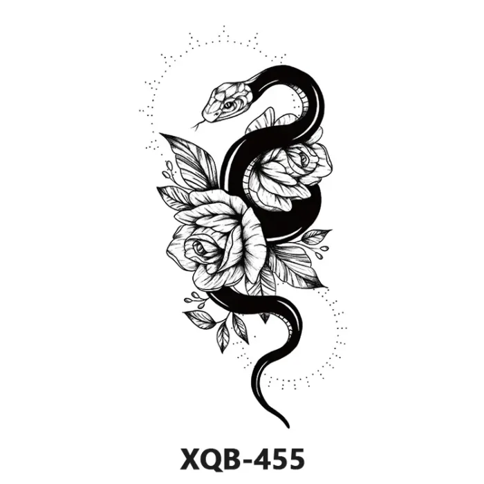 210 * 114mm Dragon, Snake, Lion Tattoo Sticker For Men And Women Black And White Color Transfer Printing Temporary Tattoos Art - Image 18