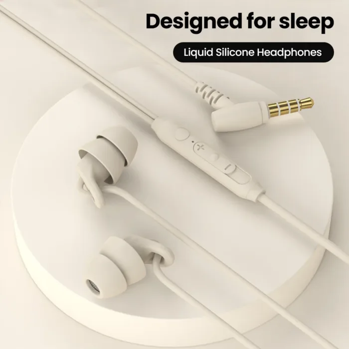 Soft Silicone Headphones Wired Handsfree Type C 3.5mm Jack Earphones In-Ear Sleep Wired Headset With Mic In-line Control Earbuds - Image 2