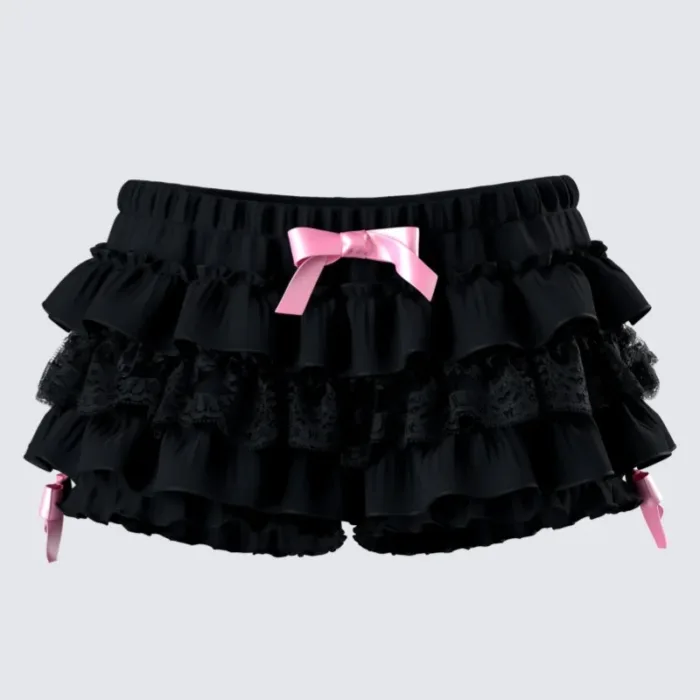 y2k Coquette Shorts Womens Lace Ruffle Bloomers Shorts Layered Pettipants Victorian Pumpkin Pants Panties Booty Shorts Lolita - Image 2