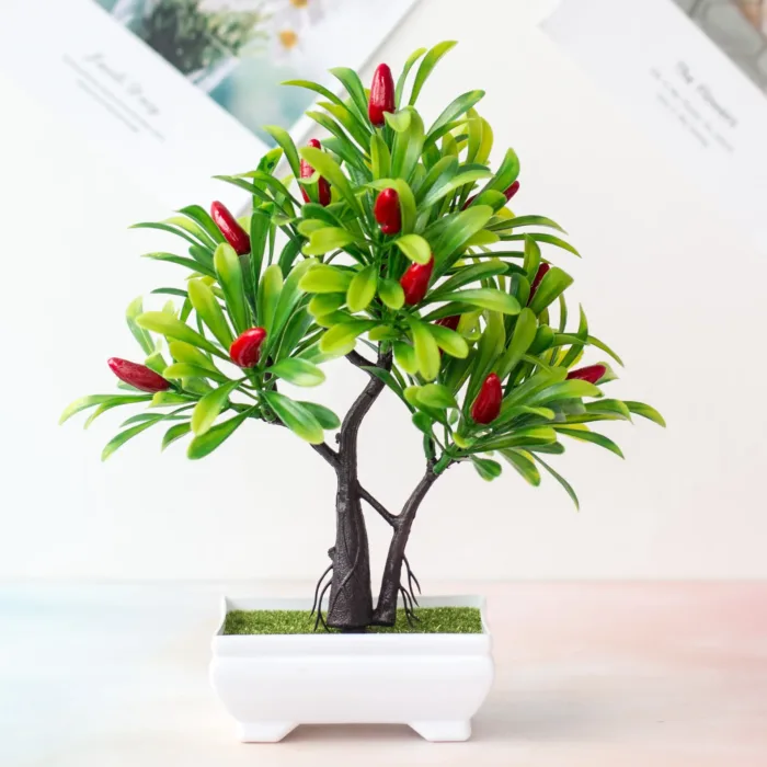Simulated Green Plants Simulated Plants Decorative Bonsai Fruit and Potted Plants Strawberry Orange Simulation Tree - Image 2