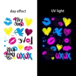 Luminous Temporary Tattoos Stickers Fluorescent Neon In Dark Illuminate Tattoo Elephant/Love Heart Shoulder Tattoo Party Sticker - Image 16