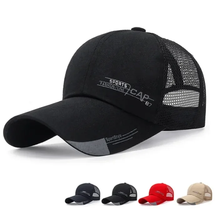 Summer Sports Cap Mens Hat for Fish Outdoor Fashion Line Baseball Cap Long Visor Brim Shade Snapback Sun Hat Bone Gorras New - Image 1