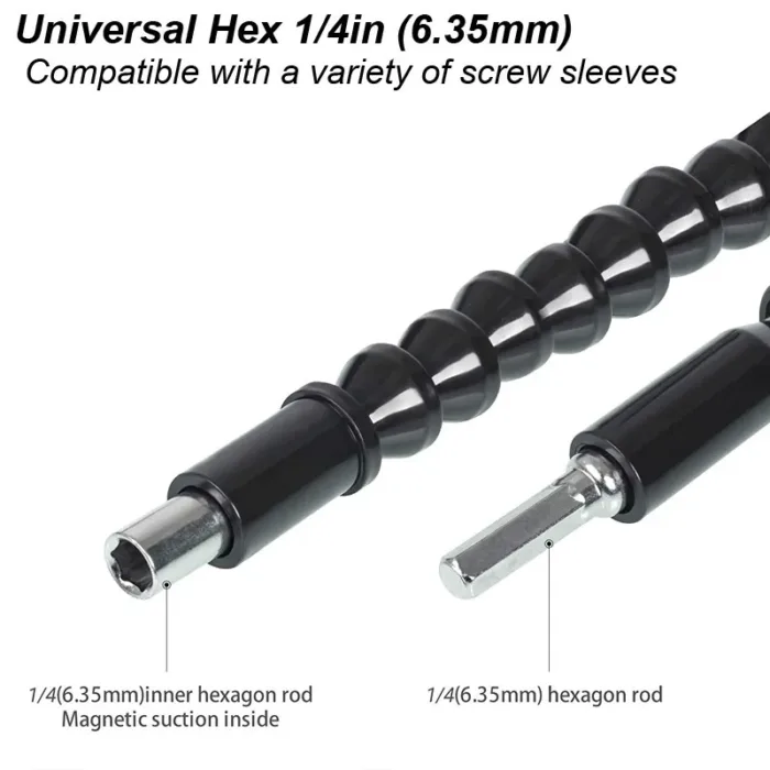 Flexible Screwdriver Extension Flex Drill Bit Holder Hex Shaft Tip Soft for Electric Screw Driver Snake Adapter Connect Magnetic - Image 3