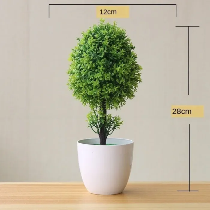 Green Artificial Plants Bonsai Small Tree Pot Plants Simulation Plastic Flowers Potted Ornaments Home Hotel Garden Decoration - Image 4