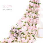Artificial Flowers Cherry Blossom Sakura Garland Wedding Arch Garden Backdrop Home Party Decoration Silk Fake Plants Vine 230cm - Image 8