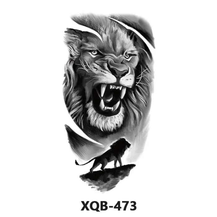210 * 114mm Dragon, Snake, Lion Tattoo Sticker For Men And Women Black And White Color Transfer Printing Temporary Tattoos Art - Image 40