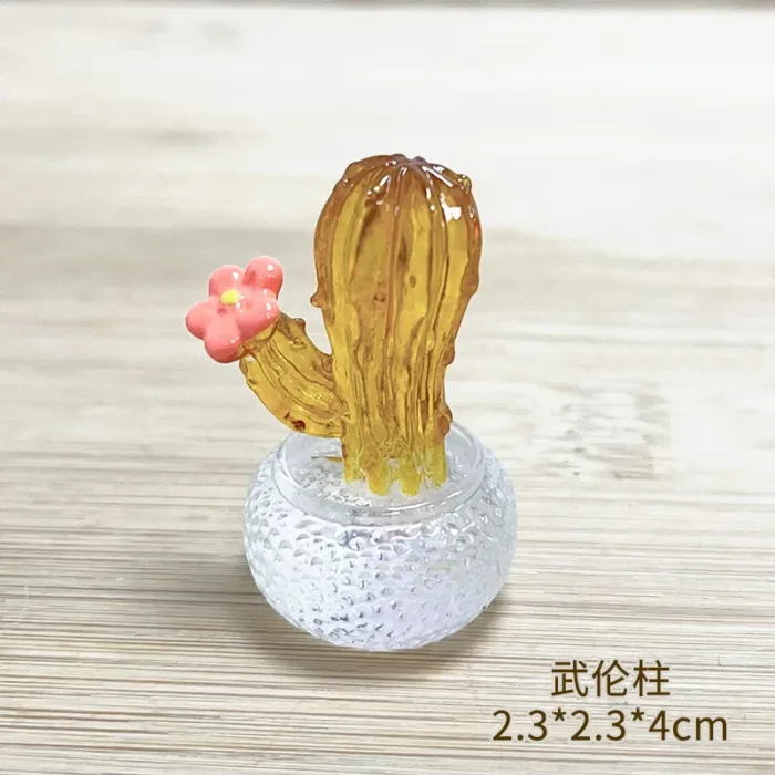 Creative Simulation Cactus Plant Decor Transparent Fleshy Car Computer Decoration Ornaments Decorative Crafts Home Accessories - Image 15