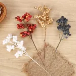 18cm Christmas Decorations Simulated Rich Fruit Festival Decoration New Year Noel Red Berry Branch Living Room Home Decoration - Image 3