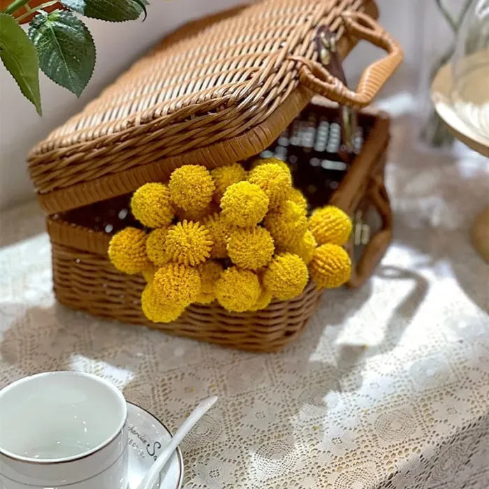 High Quality Handmand Artificial Flowers Vase Decor Home Wedding Party Wreath Scrapbook Golden Ball Crafts Christmas Accessories - Image 3