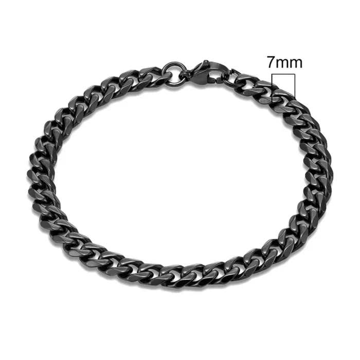 MKENDN 3-11mm Locomotive Men Punk Rock Stainless Steel Curb Cuban Link Chain Silver Color Bracelet For Women Biker Jewelry - Image 20