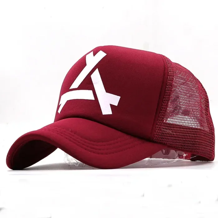 Embossed Triangle Mesh Baseball Caps Women Breathable Mesh Snapback Hats Red Black Casual Sport Hats Cap Unisex Men Fishing - Image 11