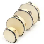 1PC Instrument Tambourine For Dance Concerts 4/6/8/10 Inch Original Wood Color Premium Wood Polyester Drumming Toy Tambourine - Image 3