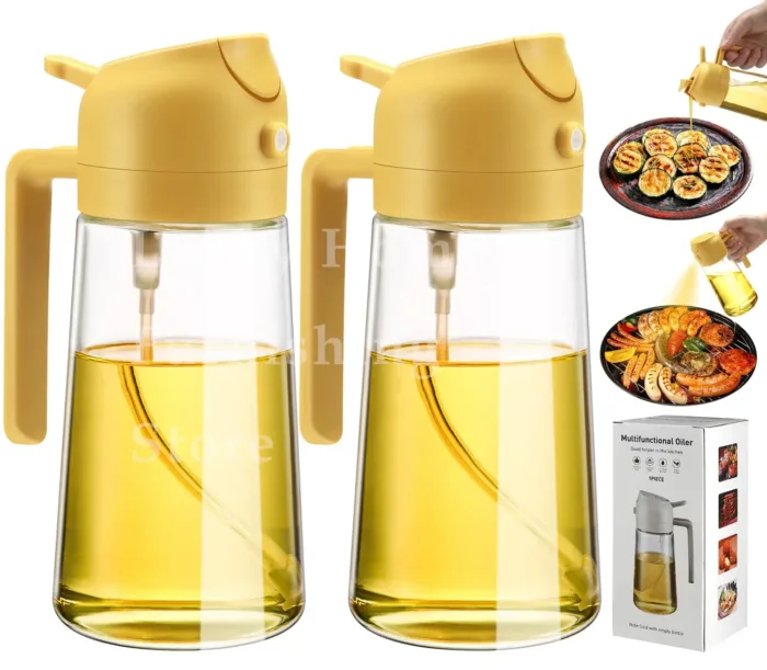 2pc Oil Sprayer Spray for 2 in 1 500ml Oil Sprayer & Pourer Plastic Spray Bottle Kitchen Gadget Sets Accessories for Camping BBQ - Image 8