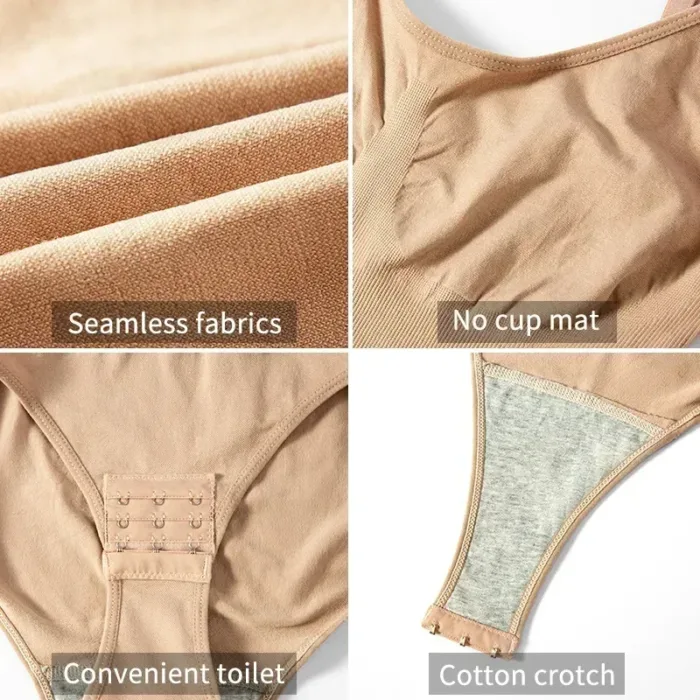 1 Piece Solid Seamless Shaping Shapewear Bodysuit, Tummy Control Butt Lifting Slimmer Body Shaper, Women's Underwear & Shapewear - Image 6