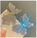 Bangs Clip Shine Will Move Simulation Butterfly Hairpin for Women Girl Headdress Rhinestone Duckbill Clip Hold Hair Accessories - Image 5