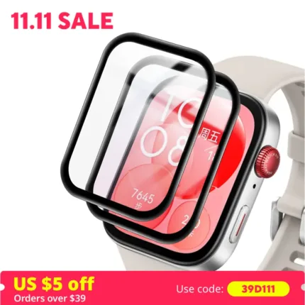 Screen Protector for Huawei Watch Fit 3 3D Curved Screen Protector for Huawei Watch Fit3 Ultra-HD Full Coverage Protective Film