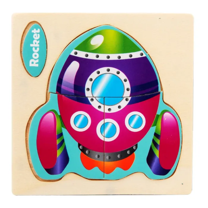 Montessori Wooden 3D Jigsaw Puzzle Cartoon Animals Children Learning Cognition Intelligence Puzzle Game Educational Toy for Kids - Image 26