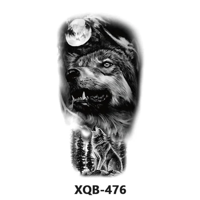 210 * 114mm Dragon, Snake, Lion Tattoo Sticker For Men And Women Black And White Color Transfer Printing Temporary Tattoos Art - Image 45