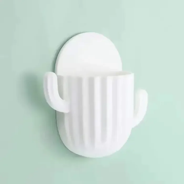 Toothbrush Holder Cactus Storage Rack Shaver Organizer Wall Self-adhesive Storage Drain Rack Prateleiras Bathroom Accessories - Image 8