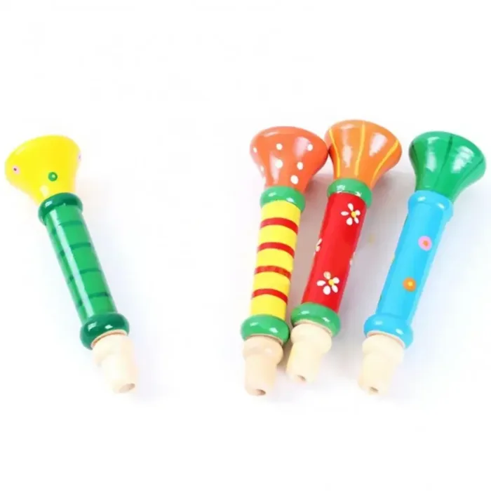 Multi-color Wooden Small Trumpet Kids Baby Musical Instrument Learning Toy Gift - Image 6