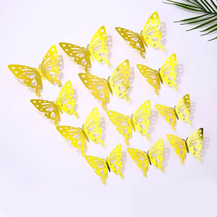 12pcs Suncatcher Sticker 3D Effect Crystal Butterflies Wall Sticker Beautiful Butterfly for Kids Room Wall Decal Home Decoration - Image 12