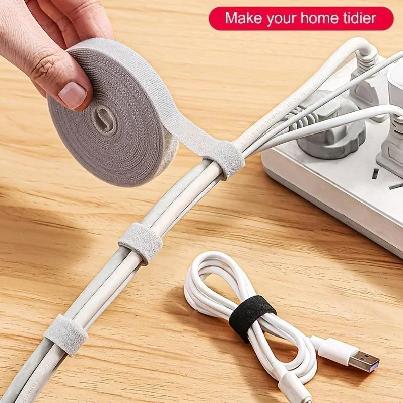 S2e136235f7d6411c9817d1f2d34f2241f.webp 5m Cable Order Reusable Cable Organizer Desk Wire Winder Cable Tie Organizer Data Line Protection Storage Gadget - Image 1