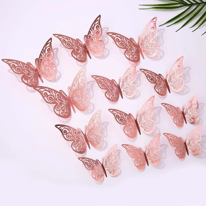 12pcs Suncatcher Sticker 3D Effect Crystal Butterflies Wall Sticker Beautiful Butterfly for Kids Room Wall Decal Home Decoration - Image 6