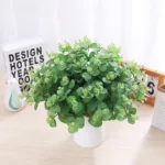 Artificial Plastic Plant Eucalyptus Leaves Branch Green Stems Home Outdoor Party Wedding Fake Flowers DIY Decoration Arrangement - Image 2