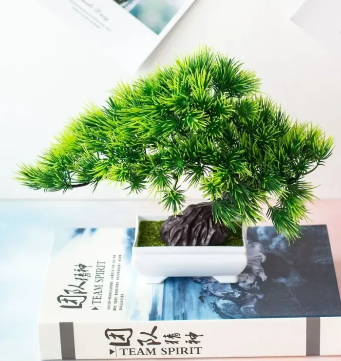 Green Artificial Plants Bonsai Small Tree Pot Plants Simulation Plastic Flowers Potted Ornaments Home Hotel Garden Decoration - Image 2