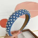 Colorful Full Diamond Popular Rhinestone Hair Accessories Headband For Women Boutique High-end Cotton Crystal Dot Hair Hoops - Image 4
