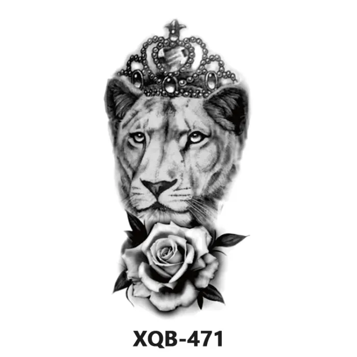 210 * 114mm Dragon, Snake, Lion Tattoo Sticker For Men And Women Black And White Color Transfer Printing Temporary Tattoos Art - Image 42
