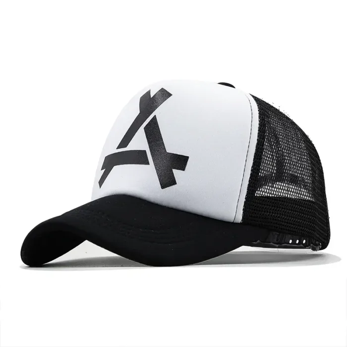 Embossed Triangle Mesh Baseball Caps Women Breathable Mesh Snapback Hats Red Black Casual Sport Hats Cap Unisex Men Fishing - Image 3