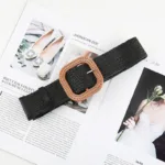 Vintage Bohemian Square Buckle Elastic Braided Belts Women Summer Wild Linen Weave Fake Straw Waist Belt Dress Shirt Decoration - Image 14