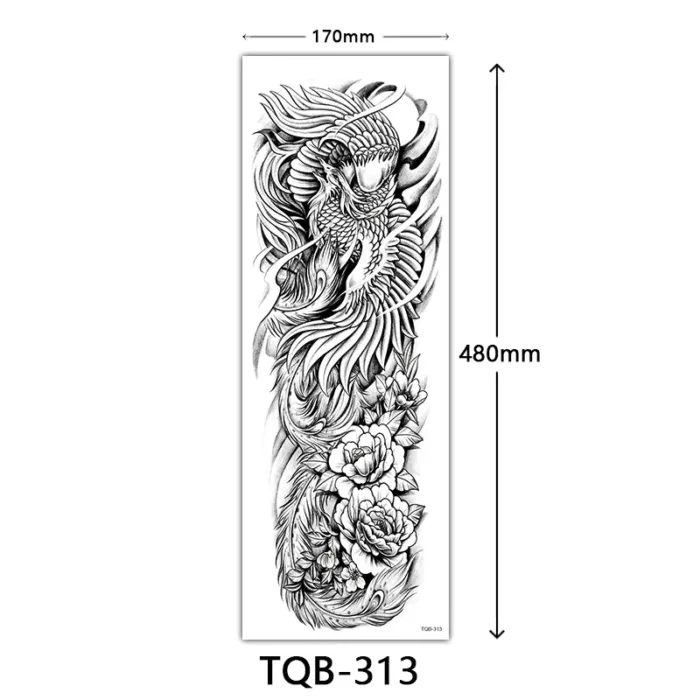 Body Art Full Fake Tatoo Tiger Wolf Flowers Rose Large Arm Tattoo Sticker Full Sleeve Waterproof Semi Permanent Tattoo Women Man - Image 45