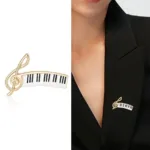 Beaut&Berry Trendy Piano Brooches for Women Unisex 2-color Musical Instrument Party Casual Brooch Pin Gifts - Image 5