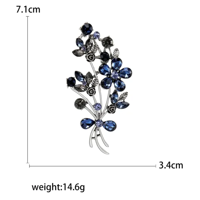 Rhinestone Flower Bouquet Brooches for Women Casual Office Party Coat Bag Decoration Accessories Pins Gifts - Image 4