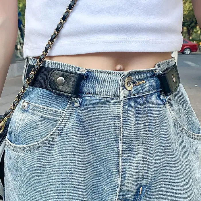 Easy Belt Without Buckle Elastic Belts For Women Stretch riem Men Jeans Cintos Extensible Kids Boys Girls Cinturon Mujer Strap - Image 2