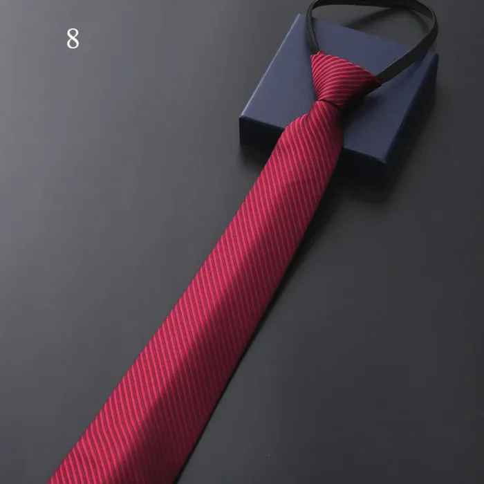 8Cm Daily Wear Lazy Zipper Cravat Necktie Accessories Men's Tie Jacquard Classic Fashion Wedding Party Gift Men Slim Skinny Tie - Image 25
