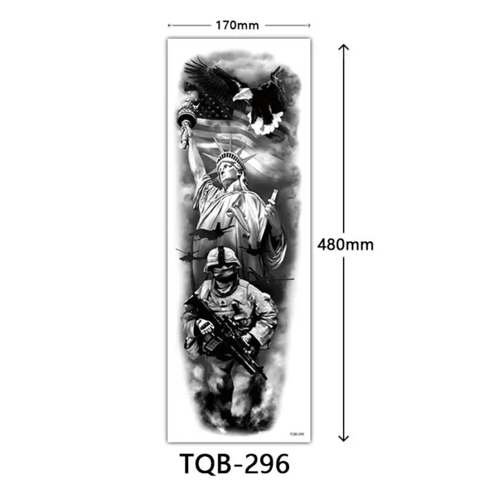 Body Art Full Fake Tatoo Tiger Wolf Flowers Rose Large Arm Tattoo Sticker Full Sleeve Waterproof Semi Permanent Tattoo Women Man - Image 32