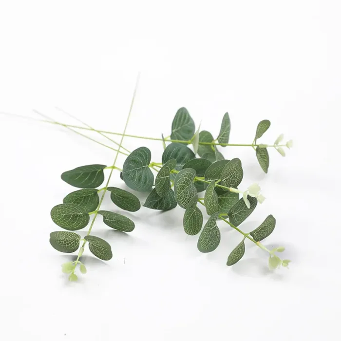 10pcs Eucalyptus Leaves Bunch Branch Artificial Plastic Plants Leaves Green Stems Wedding Faux Fake Flowers Cake DIY Decor - Image 6