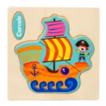 Montessori Wooden 3D Jigsaw Puzzle Cartoon Animals Children Learning Cognition Intelligence Puzzle Game Educational Toy for Kids - Image 9
