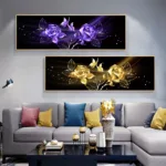 Modern Abstract Oil Painting on Canvas Posters and Prints Wall Art Painting Gold Flower Canvas Art Picture for Home Decoration - Image 5