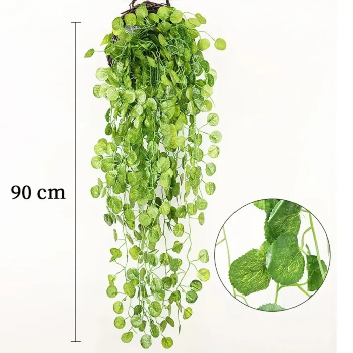 1pcs Artificial Plants Creeper Wall Hanging Indoor Green Plant Wall Decor Fake Flower Rattan Fake Plant Green Leave Wholesale - Image 6