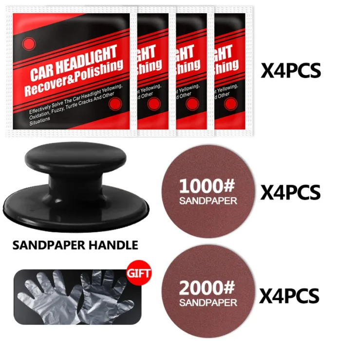 Car Headlight Restoration Polishing Kits Headlamp Scratch Remover Repair Cleaning Paste Remove Oxidation Headlight Polish Liquid - Image 8