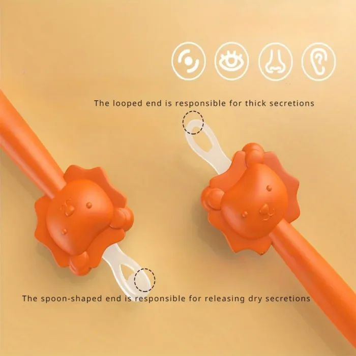 2pcs Cartoon lion baby nose cleaning stick baby ear cleaning tool nose scoop ear scoop nasal cavity cleaning baby essentials - Image 3