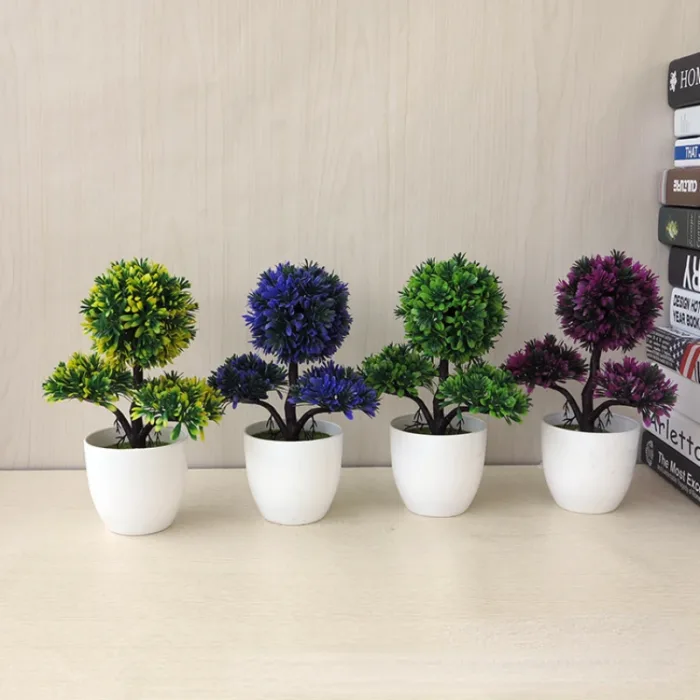 1pc Artificial Plants Bonsai Small Tree Simulation Plants Fake Flowers Table Potted Ornaments Home Decoration Hotel Garden Decor - Image 2