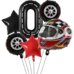 6PCS Motor Helmet Balloon Wheel Tire Racing Balloons Birthday Decor Boys Race car Dirt Bike Motorcross Hot Wheel Party Supplies - Image 3